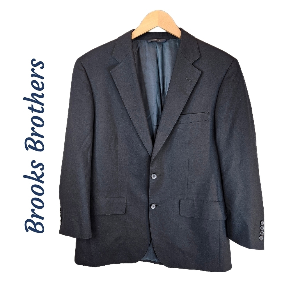 Brooks Brothers Blazer Mens Sz 39 Navy Wool 2 Front Button Brooks Ease Career